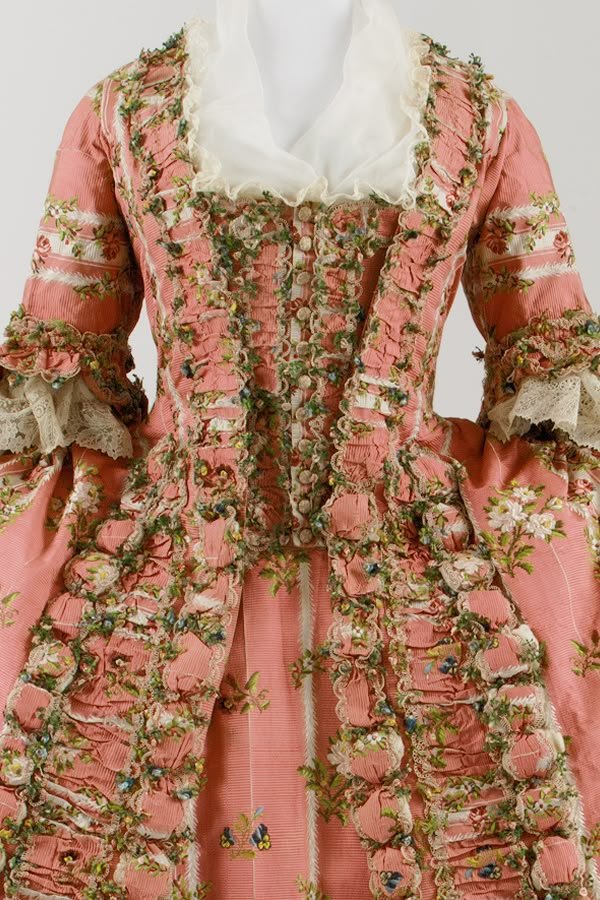 Fit for a Queen: The 10 Best Rococo Wedding Dresses for a Fairytale Vow Renewal 6 1775 French silk gown stomacher and sleeve detail %sitename %